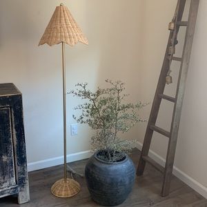 Lillian August Parasol Rattan Floor Lamp